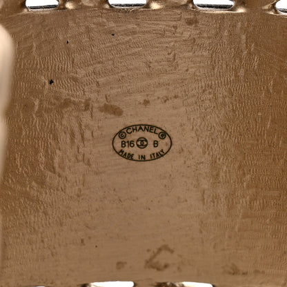 Chanel Lambskin Chain CC Cuff Black Gold 4 of 5
