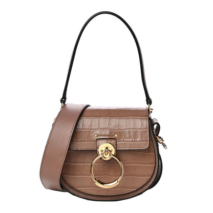 Chloe Calfskin Crocodile Embossed Small Tess Bag Woodrose 1 of 9