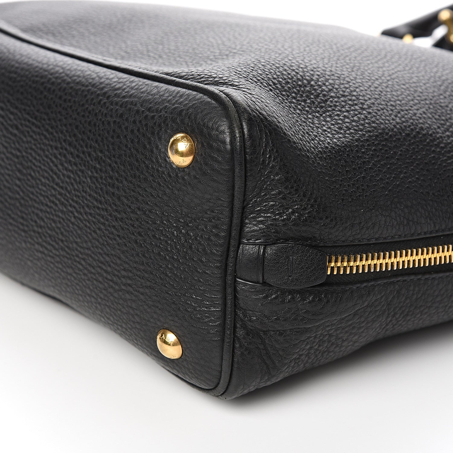 Prada Vitello Daino Side Zip Tote Black 8 of 9