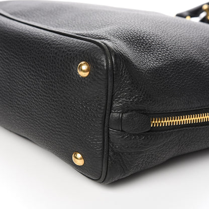 Prada Vitello Daino Side Zip Tote Black 8 of 9