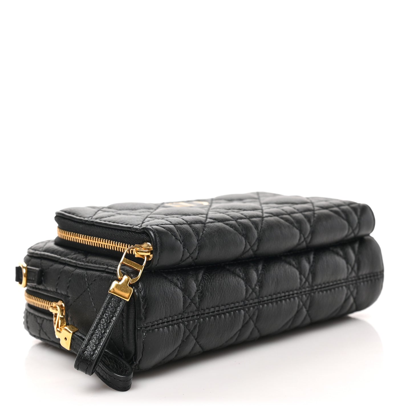 Supple Calfskin Caro Double Pouch Black