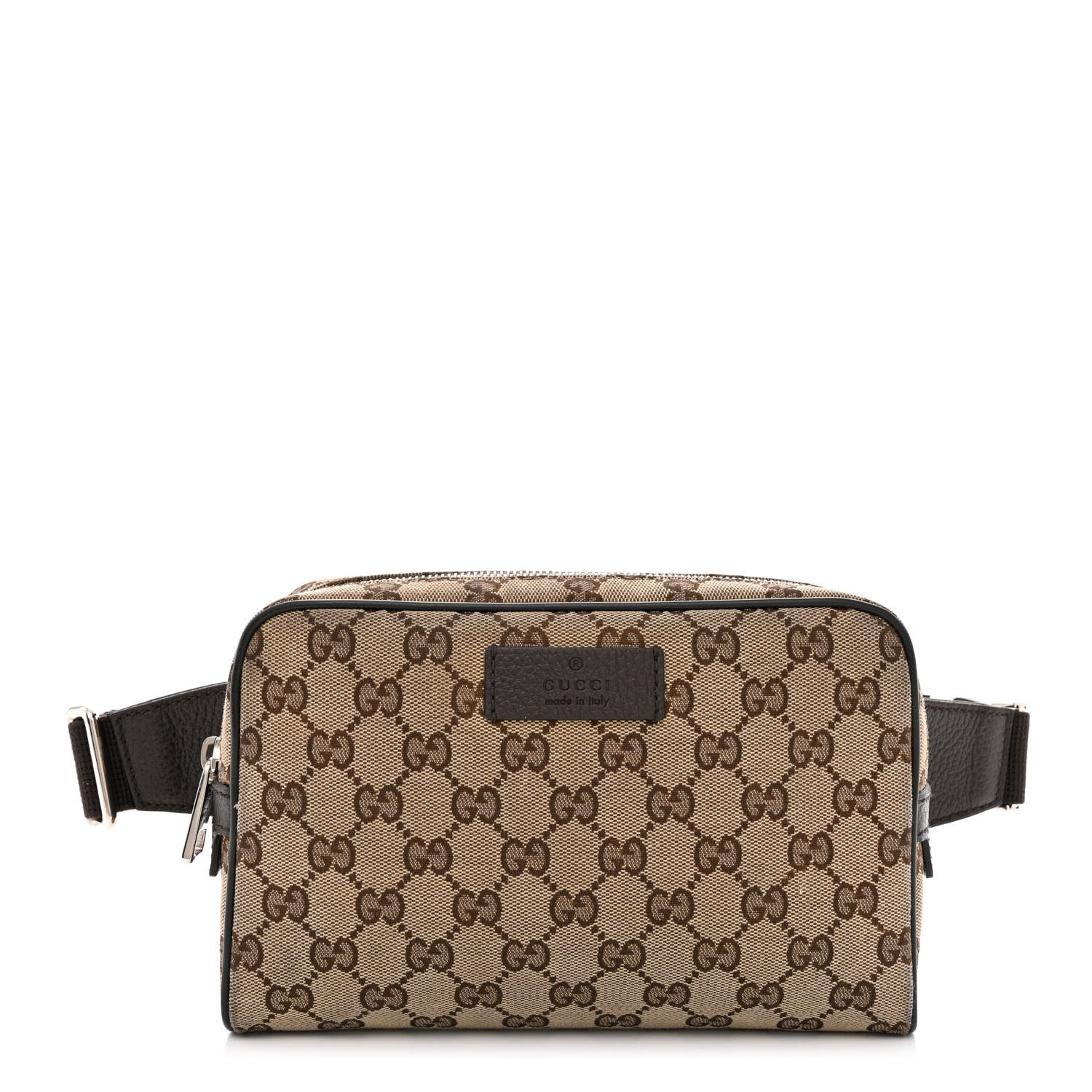 Gucci Monogram Dollar Calfskin Belt Bag Beige Ebony Testa di Moro Marrone Scuro 1 of 10