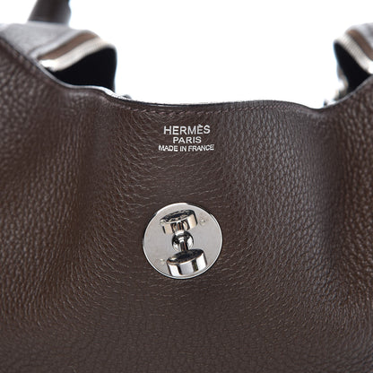 Hermes Taurillon Clemence Lindy 34 Chocolate 6 of 12