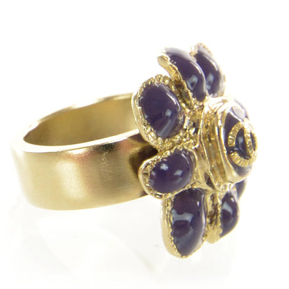 Chanel CC Ring Purple Gold 6.5 3 of 5
