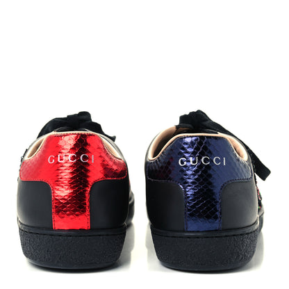 Gucci Calfskin Sequins Web Floral Womens Ace Sneakers 35 Black 6 of 12