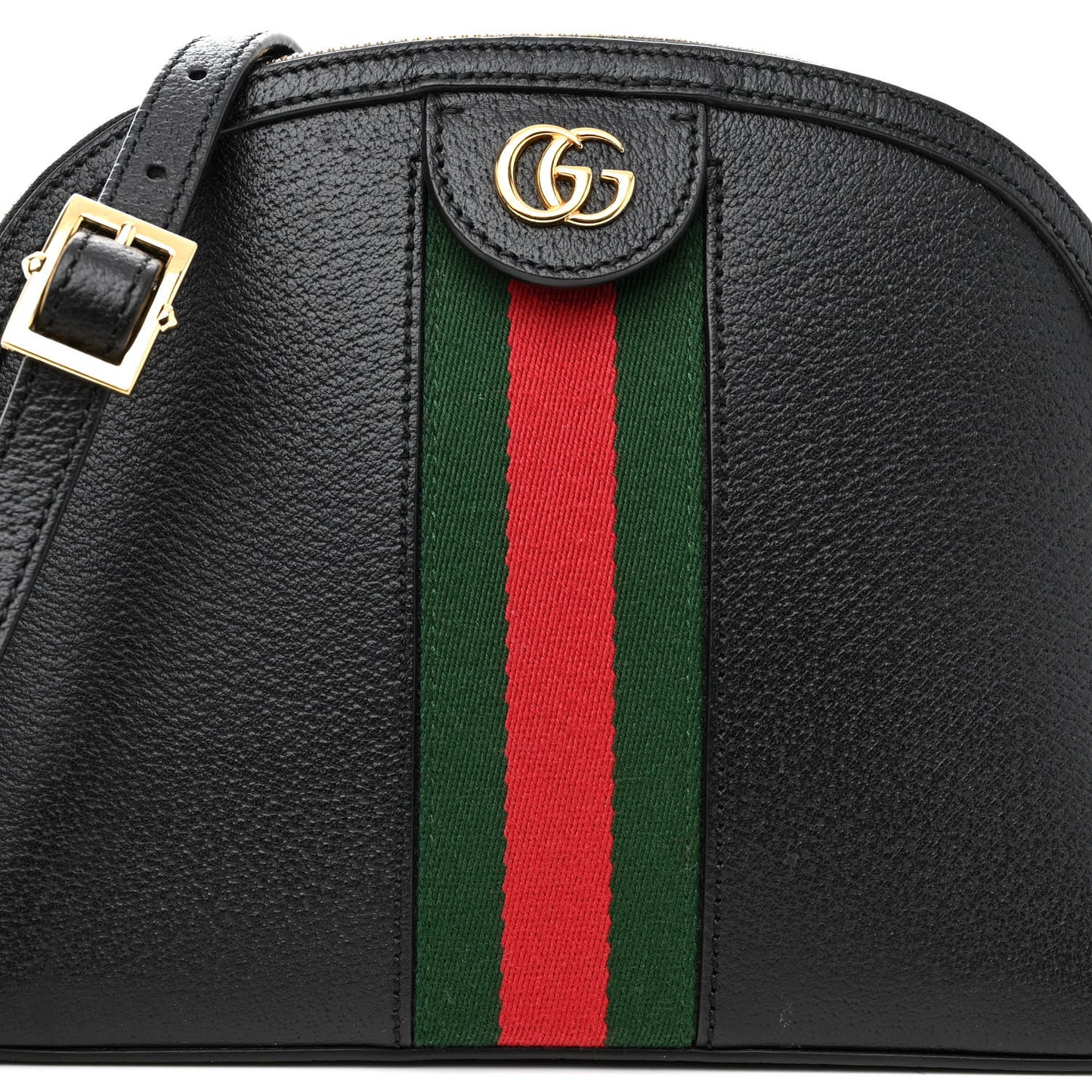 Calfskin GG Web Small Ophidia Dome Shoulder Bag Black