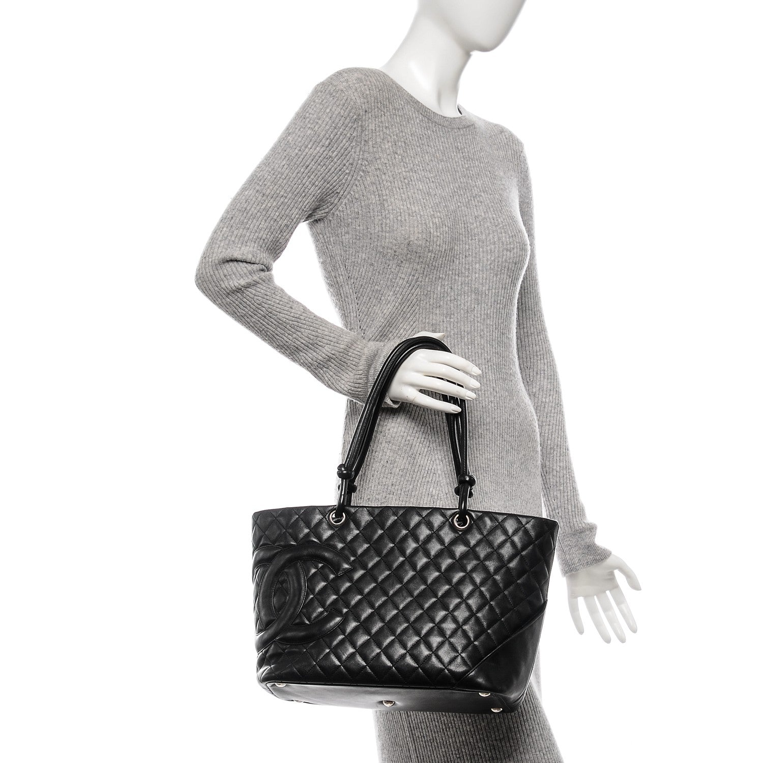 Chanel Calfskin Quilted Large Cambon Tote Black 2 of 7