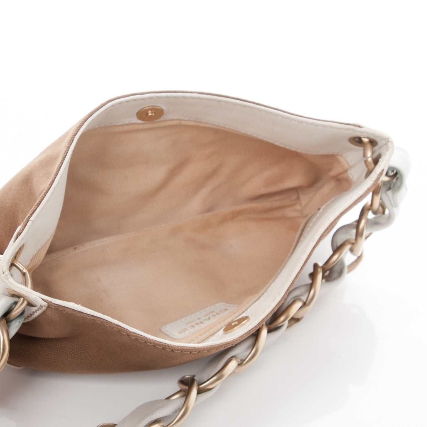 Canvas CC Shoulder Bag Brown White