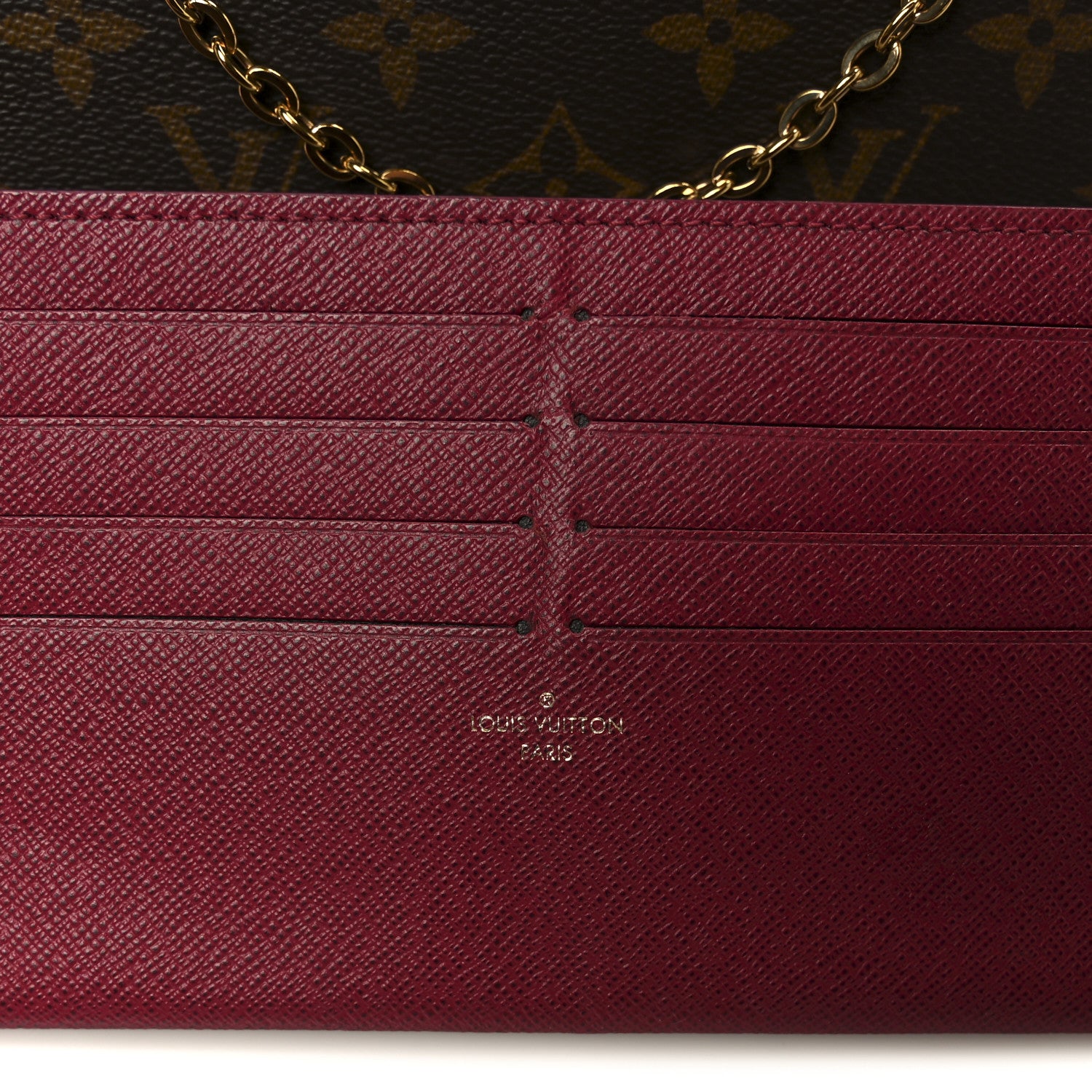 Louis Vuitton Monogram Pochette Felicie Chain Wallet Fuchsia 9 of 15