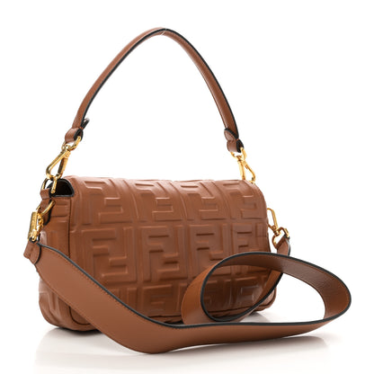 Fendi Nappa FF 1974 Embossed Baguette Brandy 3 of 9