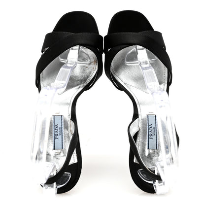 Prada Satin Crystal Pumps 38 Black 2 of 8