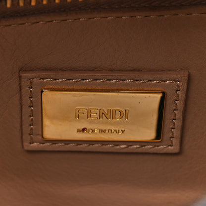 Fendi Vitello Seta Burro Medium Peekaboo Iconic Satchel Blue Notte Plaster 8 of 16