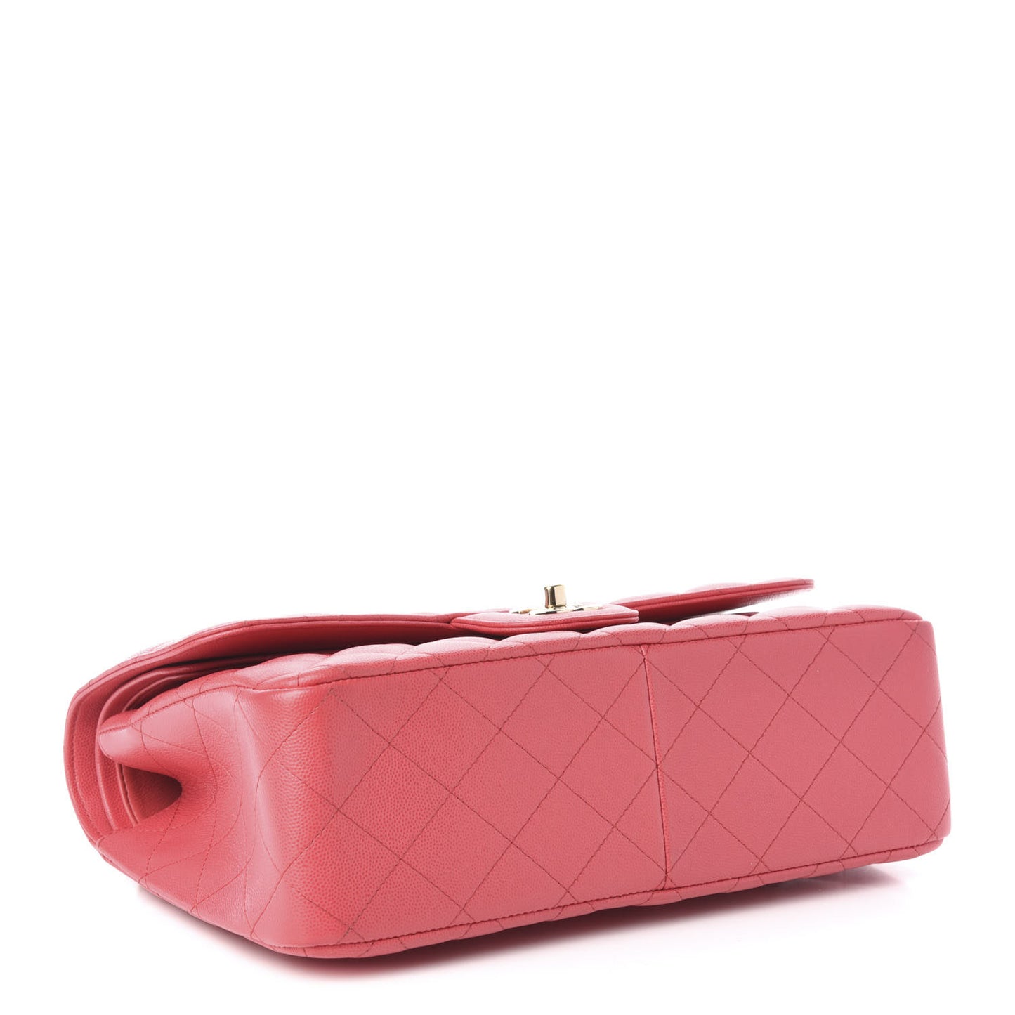 Caviar Quilted Jumbo Double Flap Dark Pink