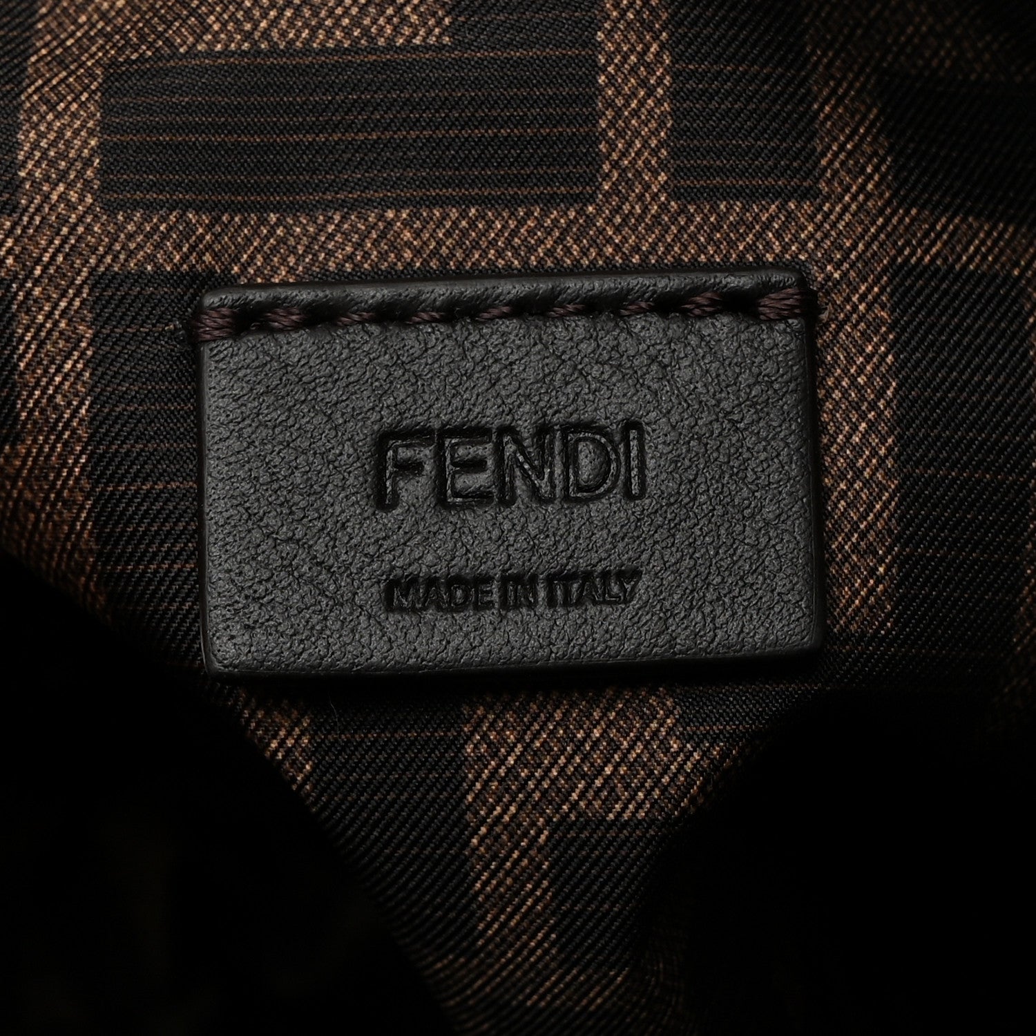 Fendi Fabric Jacquard FF 1974 Small Trapezoid Beauty Pouch Tobacco Moro Black 6 of 9