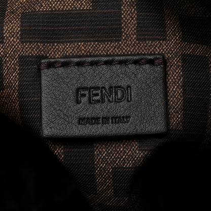 Fendi Fabric Jacquard FF 1974 Small Trapezoid Beauty Pouch Tobacco Moro Black 6 of 9