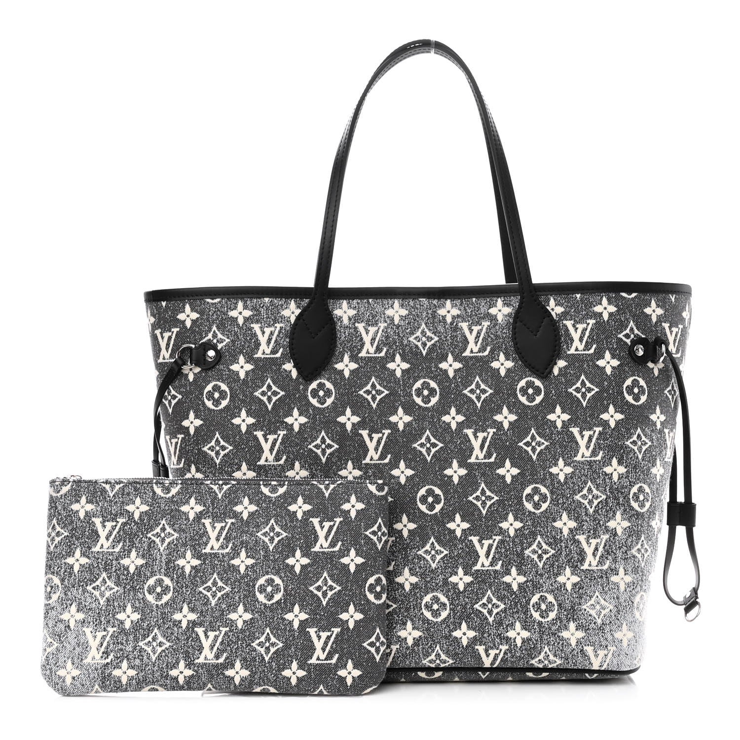 Louis Vuitton Denim Monogram Jacquard Neverfull MM Grey 1 of 10