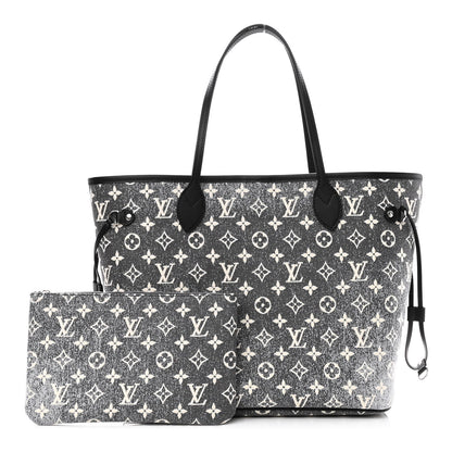 Louis Vuitton Denim Monogram Jacquard Neverfull MM Grey 1 of 10