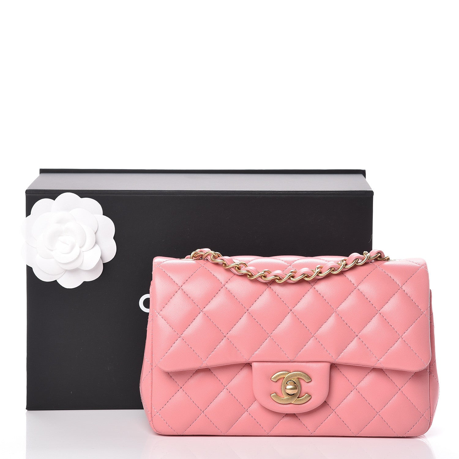 Chanel Lambskin Quilted Mini Rectangular Flap Pink 11 of 11