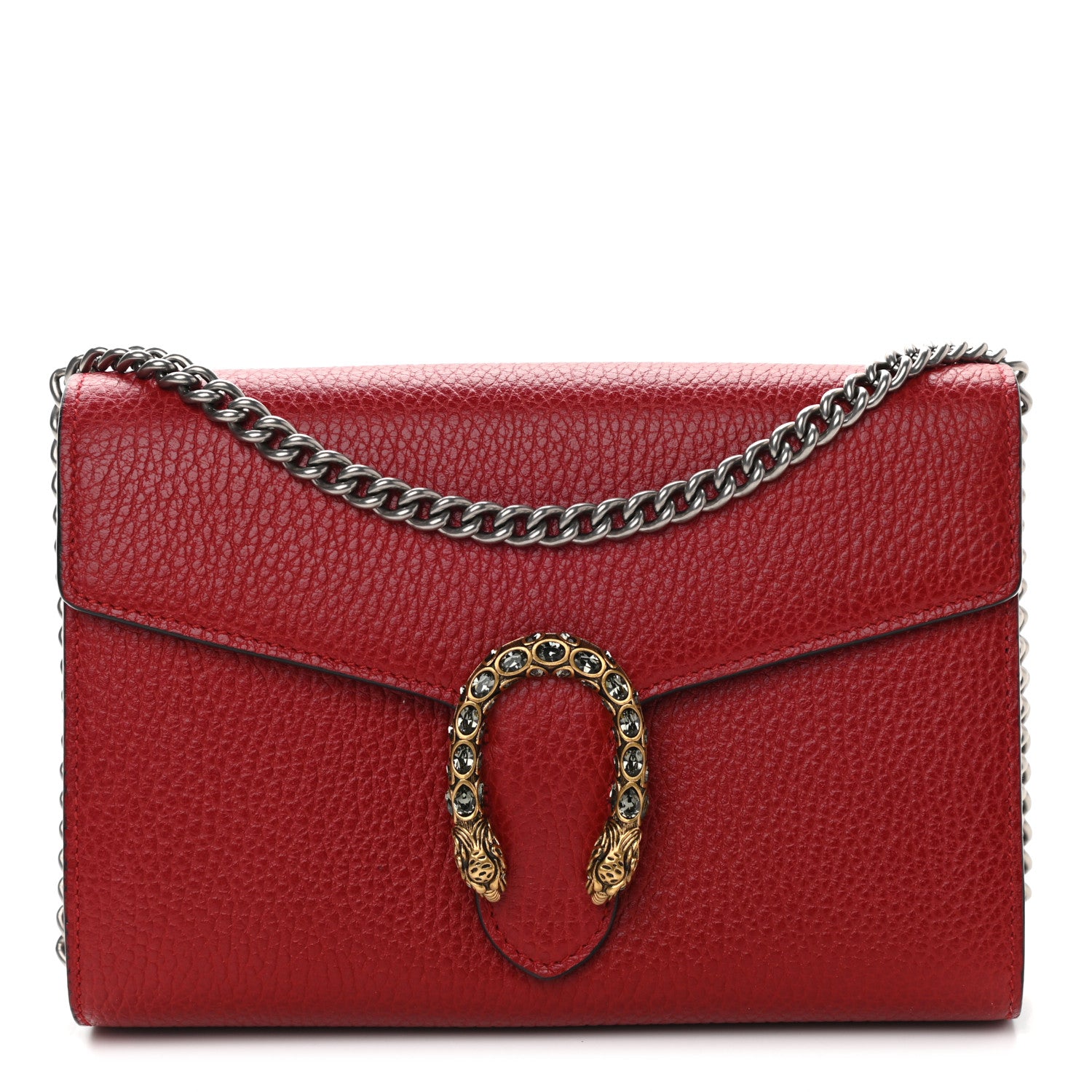 Gucci Calfskin Mini Dionysus Chain Wallet Hibiscus Red 1 of 9