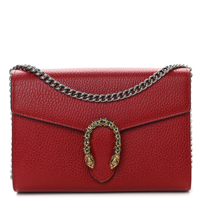 Gucci Calfskin Mini Dionysus Chain Wallet Hibiscus Red 1 of 9
