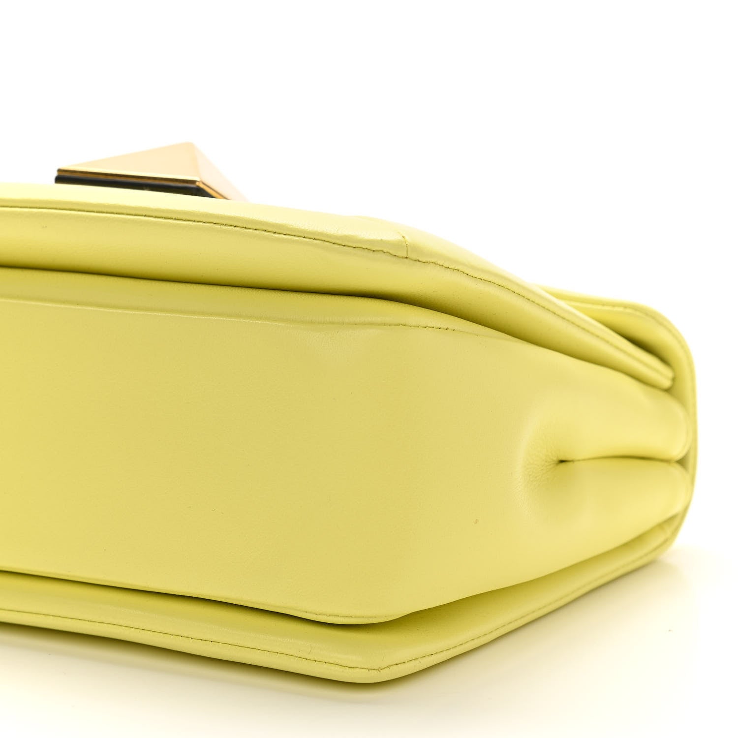 Valentino Garavani Nappa One Stud Chain Clutch Pale Yellow 10 of 10