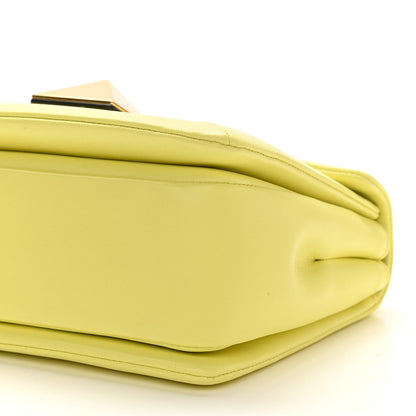 Valentino Garavani Nappa One Stud Chain Clutch Pale Yellow 10 of 10