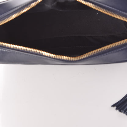 Saint Laurent Calfskin Matelasse Monogram Lou Camera Bag Navy 7 of 9