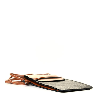 Celine Triomphe Canvas Lambskin Phone Pouch With Flap Tan 3 of 7