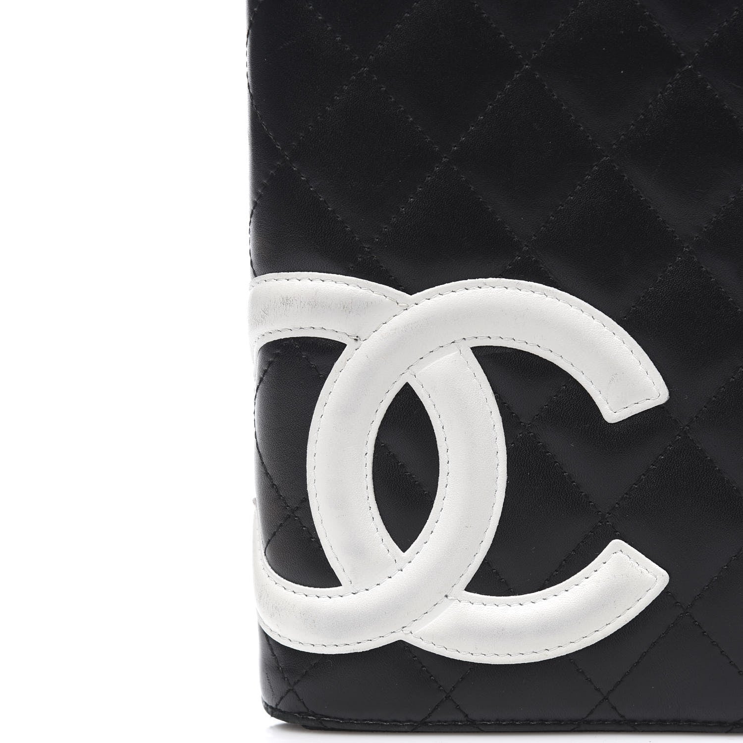 Chanel Calfskin Cambon Zip Around Organizer Wallet Black White 10 of 10