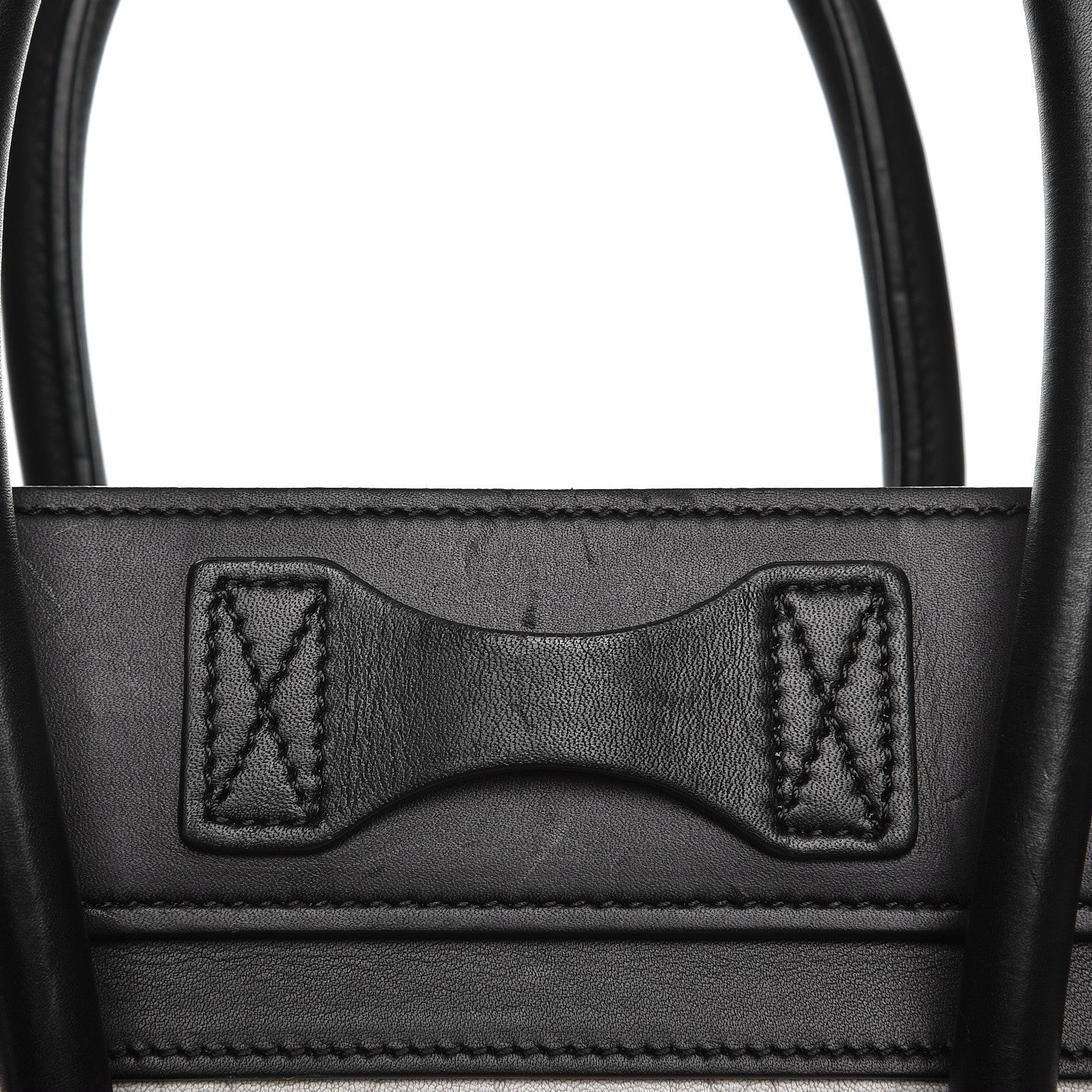Celine Shrunken Lambskin Micro Bi-Color Luggage Black White 9 of 12