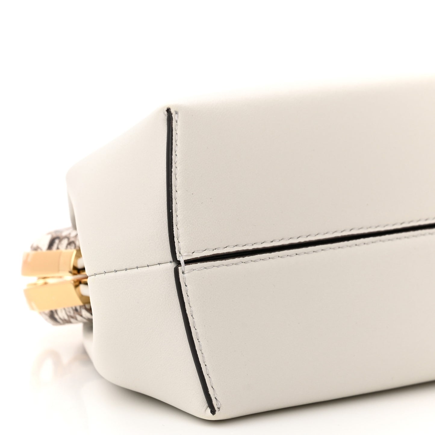 Shiny Nappa Snakeskin Small Fendi First White Roccia