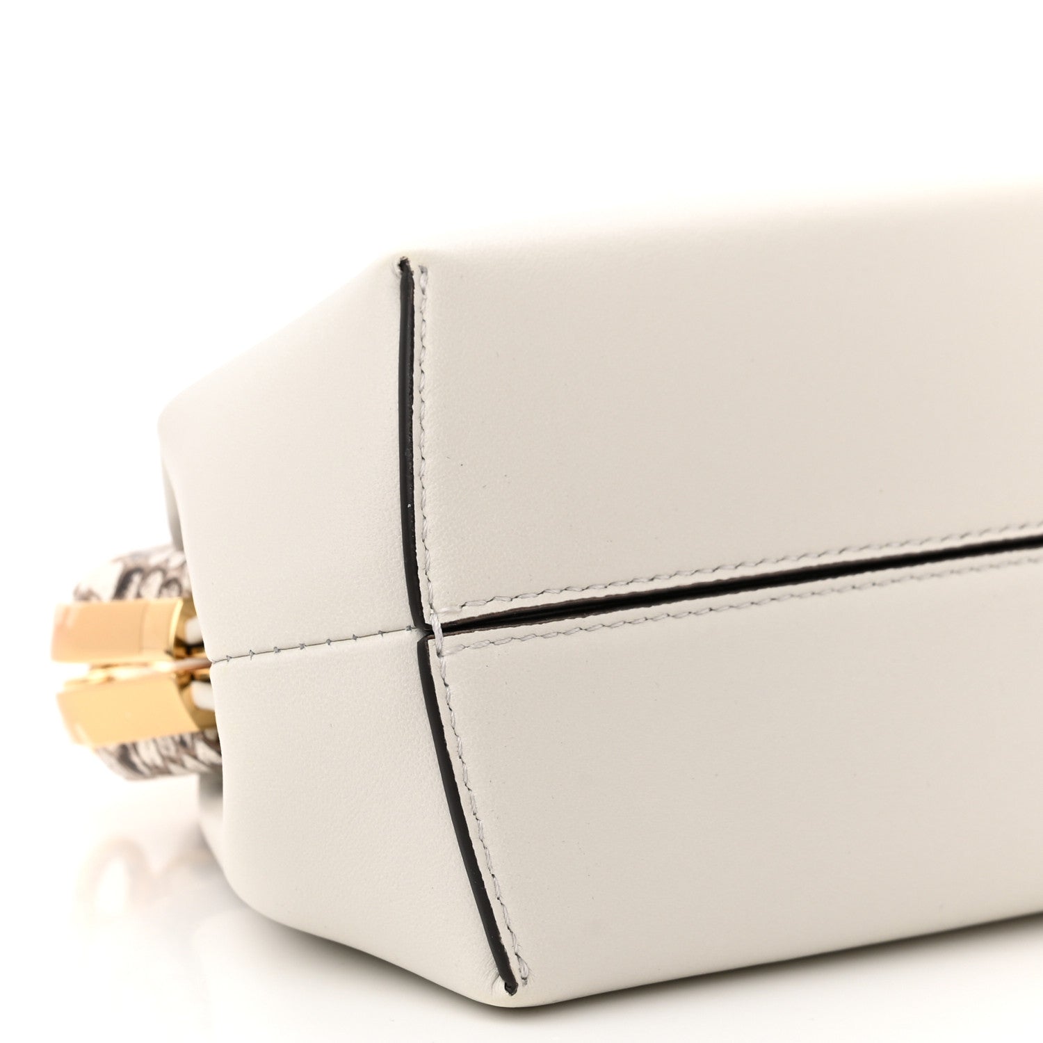 Fendi Shiny Nappa Snakeskin Small Fendi First White Roccia 9 of 10