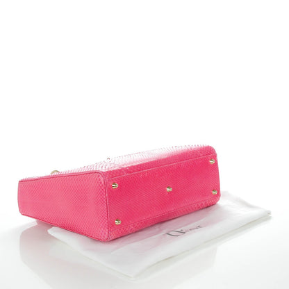Christian Dior Python Large Lady Dior Fuchsia 4 of 9