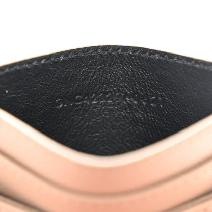 Saint Laurent Grain De Poudre Matelasse Chevron Monogram Credit Card Case Dark Beige 7 of 8