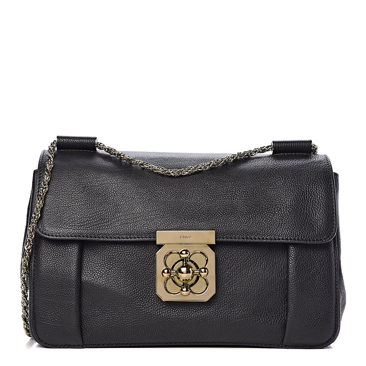 Calfskin Medium Elsie Shoulder Bag Black