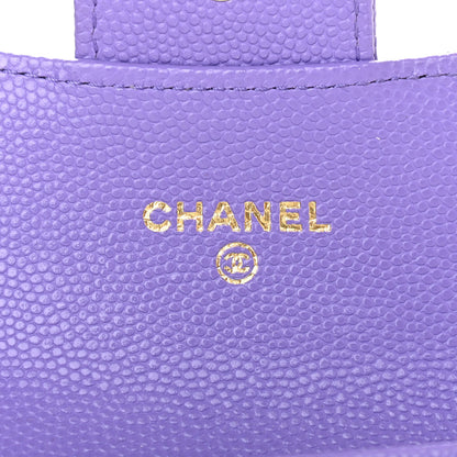 Chanel Caviar Quilted Flap Card Holder Wallet Purple 6 of 8