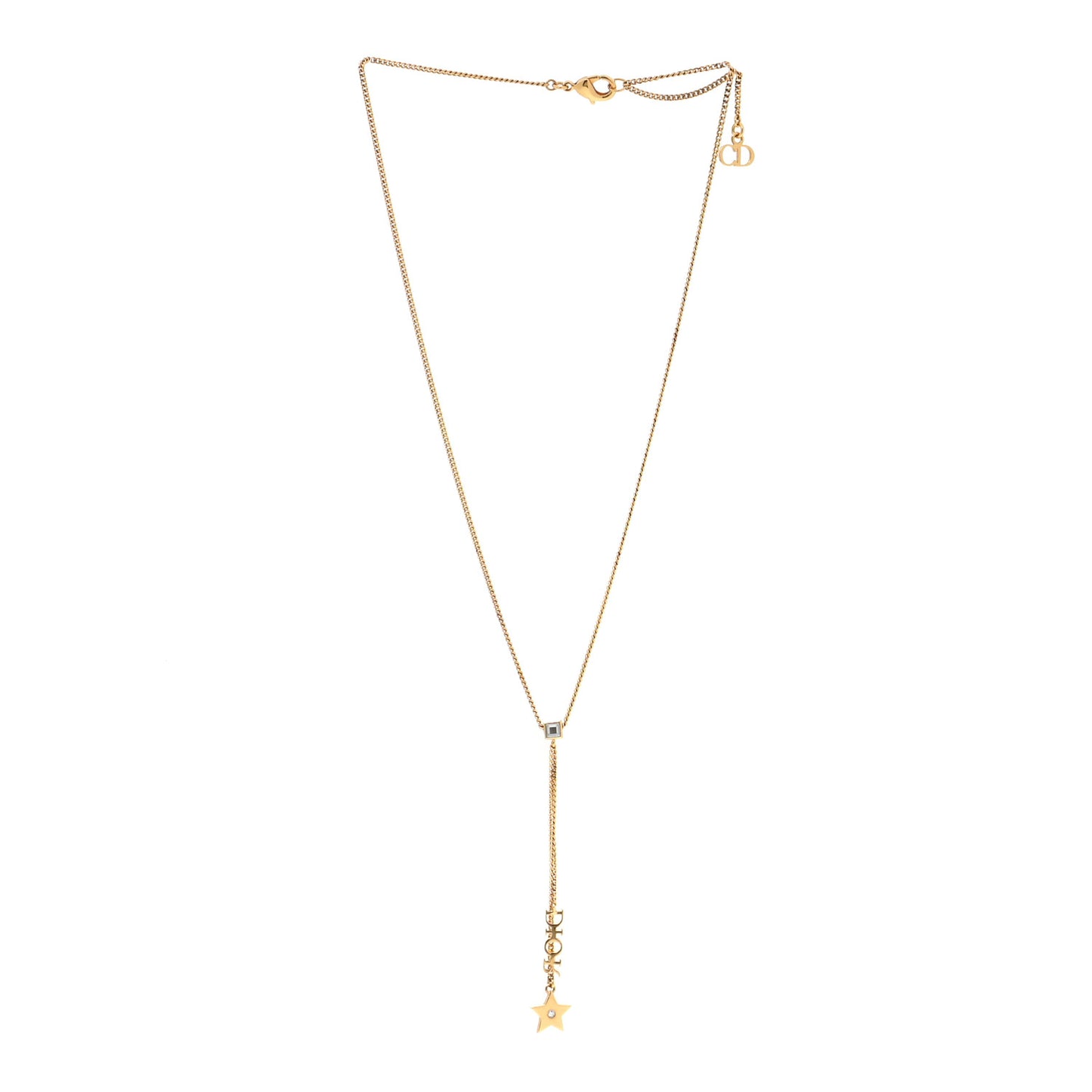 Metal Crystal CD Star Necklace Gold