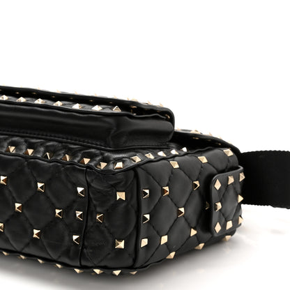 Valentino Garavani Lambskin Medium Rockstud Spike Shoulder Bag Black 8 of 8