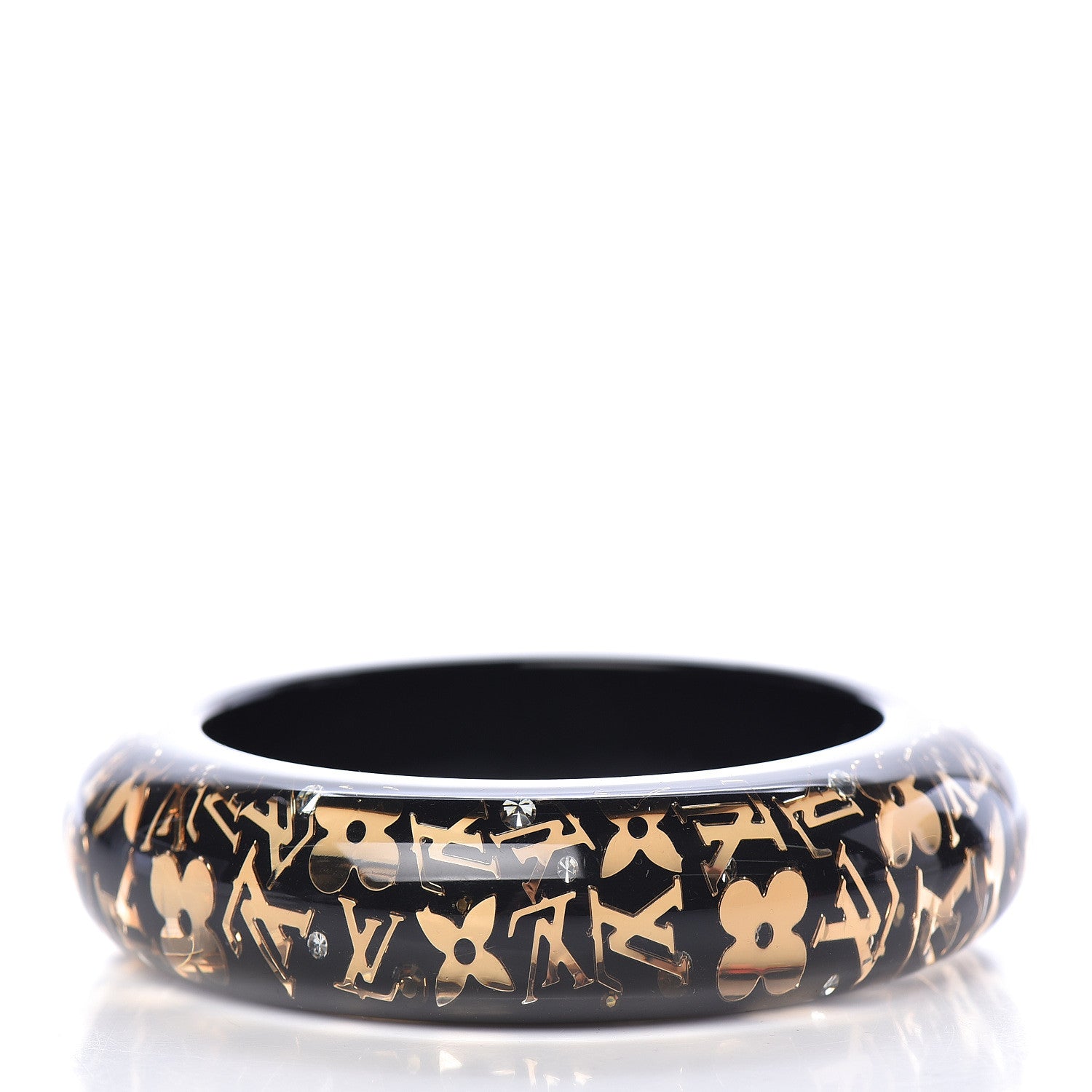 Louis Vuitton Resin Swarovski Small Inclusion Bracelet GM Black 3 of 3
