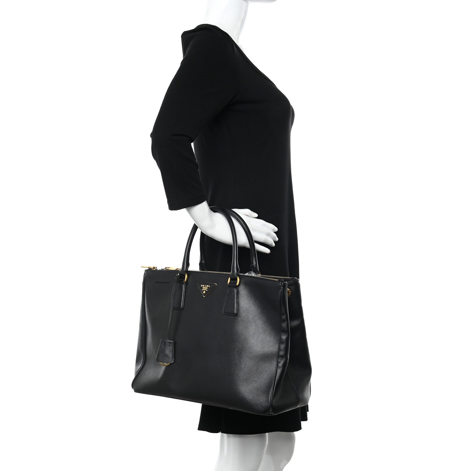 Prada Saffiano Medium Galleria Double Zip Tote Black 2 of 11