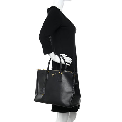Prada Saffiano Medium Galleria Double Zip Tote Black 2 of 11
