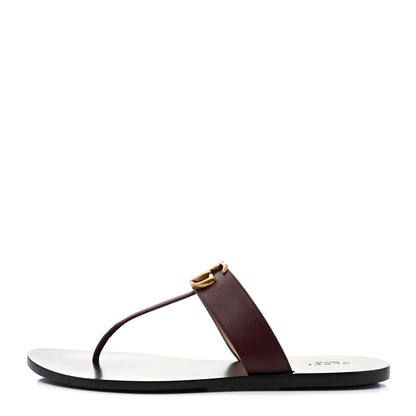 Gucci Calfskin GG Marmont Thong Sandals 39.5 Vintage Bordeaux 1 of 8