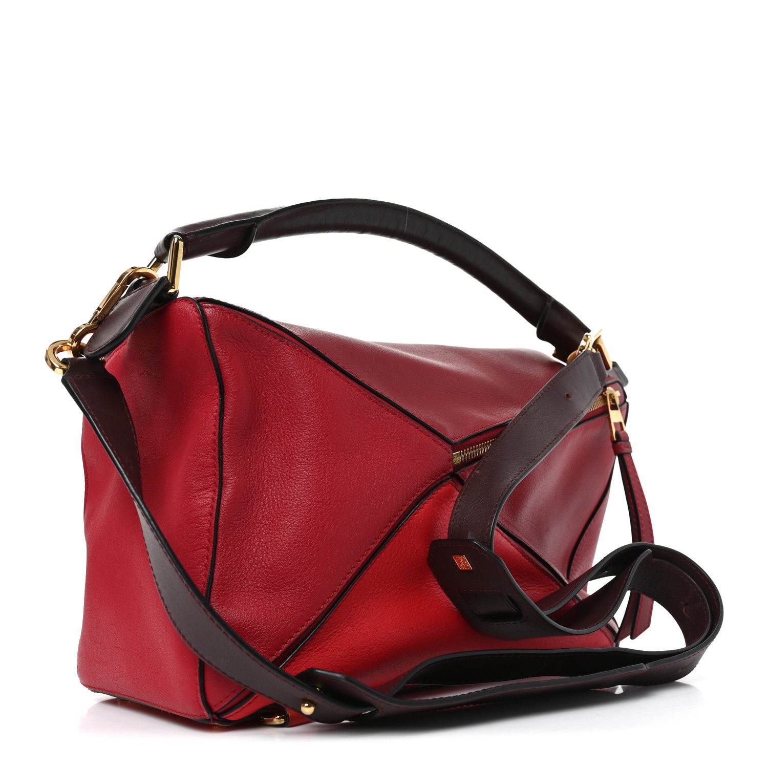 Loewe Calfskin Colorblock Medium Puzzle Bag Red 3 of 9