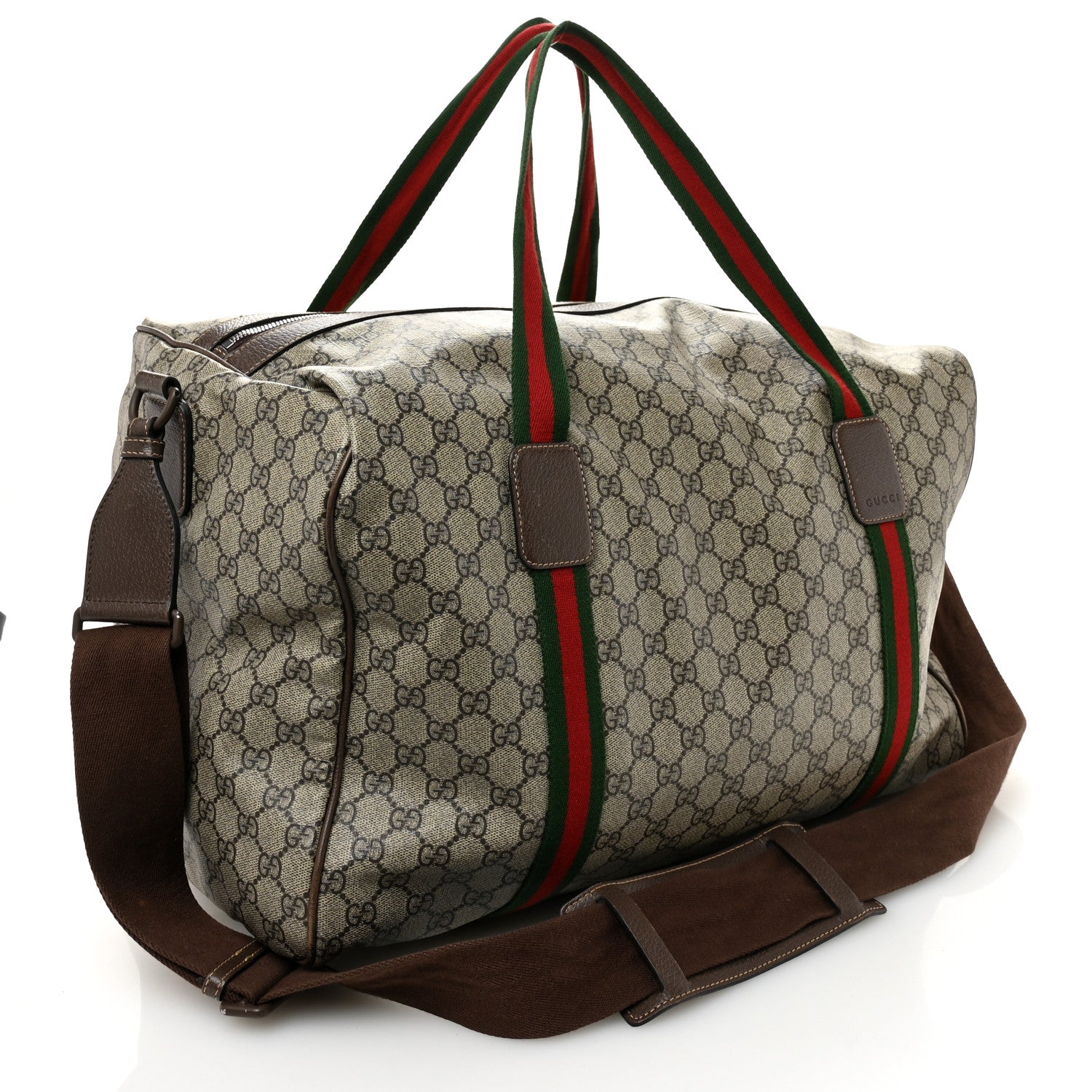 Gucci GG Supreme Monogram Web Medium Duffle Bag Brown 2 of 12