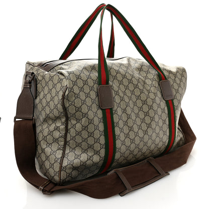 Gucci GG Supreme Monogram Web Medium Duffle Bag Brown 2 of 12