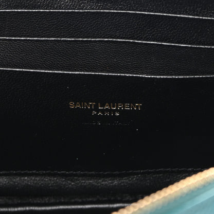 Saint Laurent Grain De Poudre Matelasse Monogram Mini Lou Camera Bag Blue Vert 6 of 9
