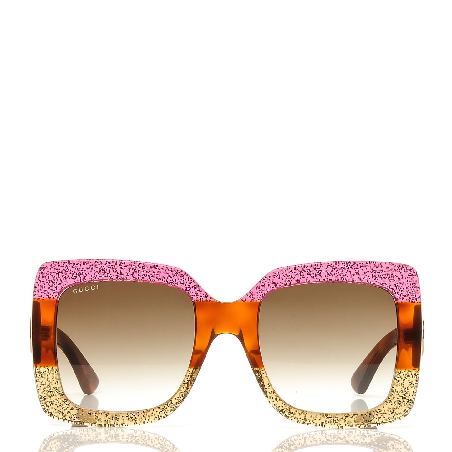 Square Frame GG0083S Sunglasses Glitter Pink Multi