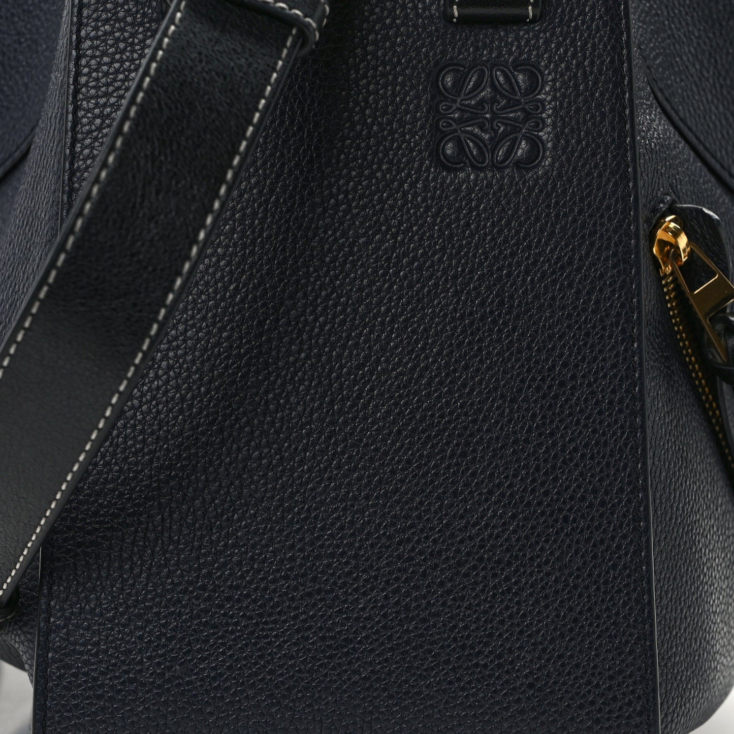 Calfskin Small Hammock Shoulder Bag Midnight Blue Black