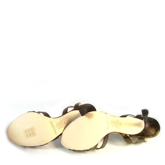 Snakeskin Hector Heels 39 Bronze