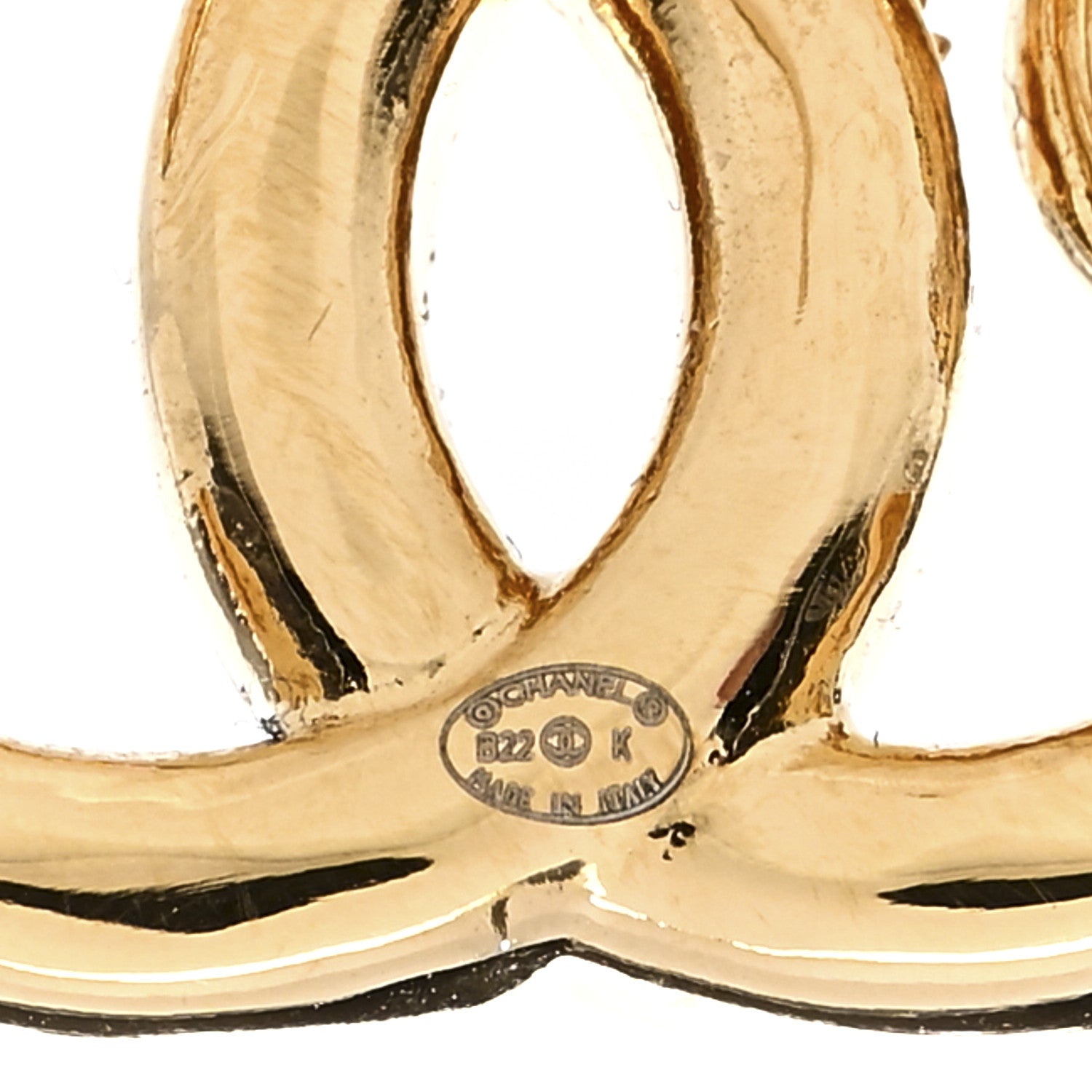 Chanel Crystal Wheat CC Earrings Gold 4 of 4